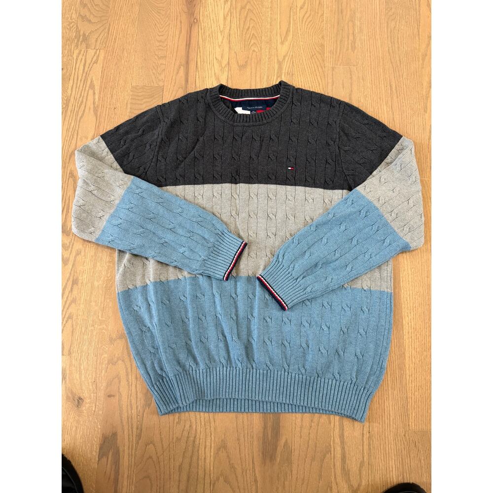 Tommy Hilfiger Men's 3XL Cotton Cable Knit Crewneck Sweater